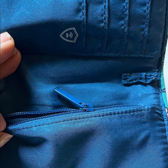 Vera Bradley Teal and Pink Quilted Wallet - Picture 3 of 5